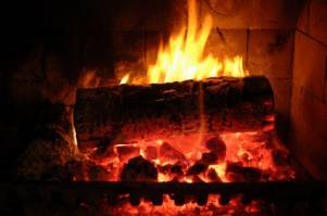 a fireplace